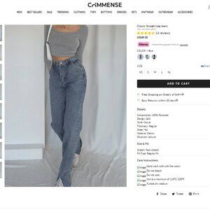 Classic Straight Jean Commense Sz Large